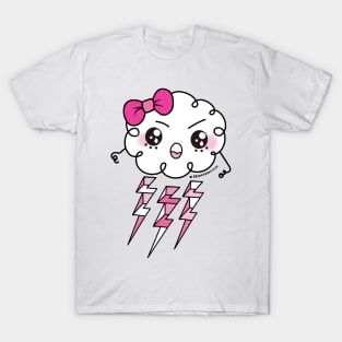 lightning bolt, cute kawaii cloud T-Shirt